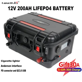 12V 200ah lifepo4 baterije 150a Polnilna Baterija Litij-Železo Fosfat z BMS za RV Sončne Energije Golf Voziček brez DAVKA