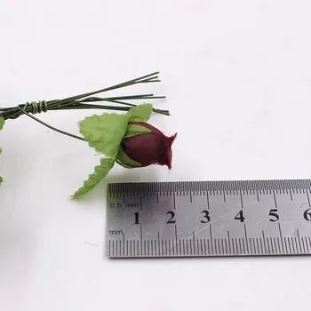 12heads/Snop Umetno Cvetje Svile Rose Mini Šopek za Božič Doma, Poroko, Novo Leto DIY Darilo Polje Dekoracijo Ponaredek Rastlin