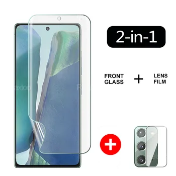 2-V-1 Hydrogel Spredaj Film Mehko Kaljeno Steklo Za Objektiv Samsung Galaxy Note 20 10 9 8 Lite Plus Ultra Zaščitnik Zaslon Na Note20