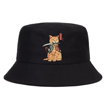 2021 Japonski moški Catana moški/ženski tisk risanke mačka klobuk ribolov panamski klobuk