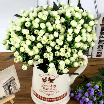 36 Glav Umetne Rože Praznično Stranka Dobave Doma Dekoracijo Poročni Vrt Dekor Ponaredek Cvetje Umetno Listje Ročno Venec