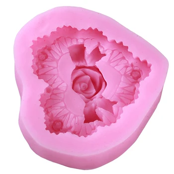 3D Srce Ljubezni Rose Cvet Obliko Sladkorja Obrti Silikonsko Plesni Čokolado Plesni Peko Orodje DIY Fondat Torta Dekoraterstvo Orodje