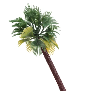 6Pcs Postavitev deževnega Gozda Plastičnih Palme Diorama Pokrajino Model Umetno Drevo Palme, Listi Listi