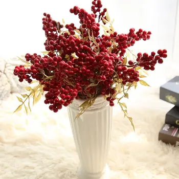 Božič Berry Bean Veje Simulacije Cvet Bean Šopek Umetnih Rož Ponaredek Cvetje Božič Svate, Dekoracijo