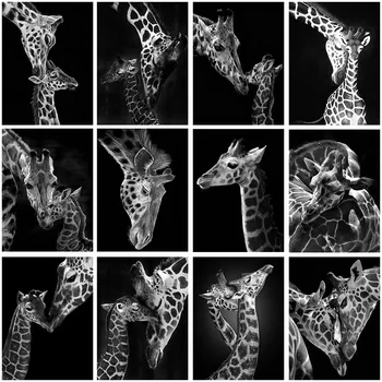 Diamond Slikarstvo Vezenje Živali Žirafa 5D DIY Navzkrižno Šiv Kompleti Nosorogovo Celoten Kvadratni Mozaik, Art Doma Rimu Stenski Dekor