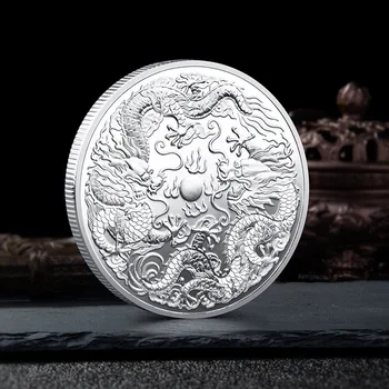 Dragon Frolicking Biser Spominski Kovanec Kitajska Maskota Zmaj Kulture Zbirateljskih Kovancev Značko Izziv Kovanec Ornament