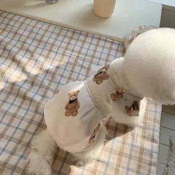 INS slog korejski pomlad srčkan nosi suspender krilo Bichon Plišasti pes krilo pet oblačila za pse majhnih dog oblačenja