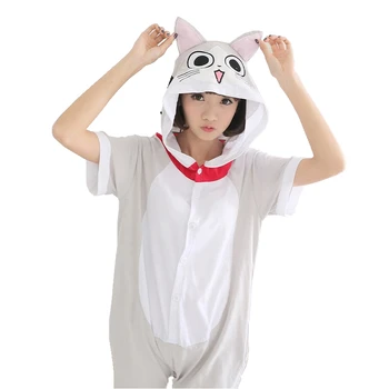 Kigurumi Mačka Panda Zmaj Onesie Pajama Živali Kostum Pyjama Unisex Ženske Poletje Kratek Rokav Risanka Cosplay Anime Sleepwear