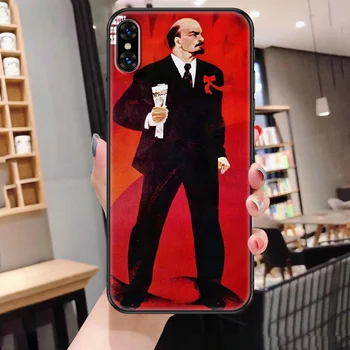 Lenin Sovjetske zveze zastavo Telefon Primeru Zajema Trup Za iphone 5 5s se 2 6 6s 7 8 12 mini plus X XS XR 11 PRO MAX black 3D nazaj