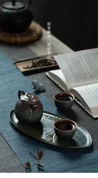 Lotus Bazen Z Mesečini Kung Fu Čaj, Set Preprostih Urad Gospodinjstvo Ena Pot Dve Skodelici Keramični Čajnik Čaja Pladenj Kitajski Čaj, Set