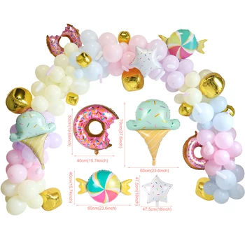 Multicolor Macaron Balon Garland Arch Kit Latex Balon Poroko, Rojstni Dan Dekor Otroci Krofe Stranka Dobave Baby Tuš