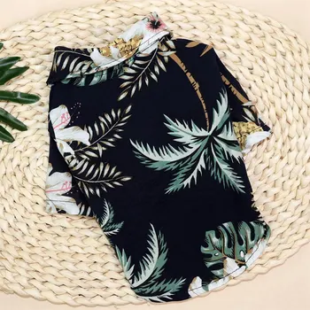 NewDog Majice, Obleke Poletje Plaža Oblačila Telovnik Pet Oblačila Cvetlični T-Shirt Hawaiian Za Mala Velika Psa Chihuahua