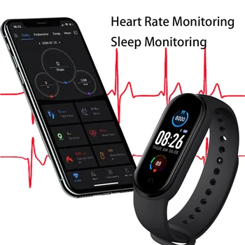 Novi M5 Pametno Gledati Bluetooth Zapestnica Šport Fitnes Tracker Pedometer Srčnega utripa SmartBand Manšeta Za Android IOS