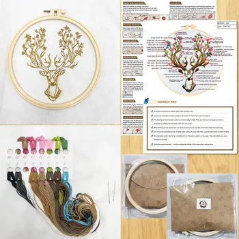 Novo DIY Vezenje Trak Kit Komplet za Začetnike Udarec Iglo Komplet z Vezenine Okvir Navzkrižno stitch Obrti Ročno sešijejo Orodje