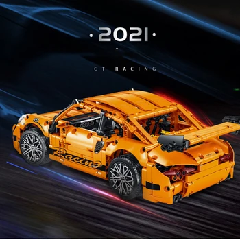 Novo MOC Porsched GT Dirkalne Avtomobile Model gradniki High-Tech Hitrost Super Sport Vozila Vrsto Opeke Igrače za Otroke Darila