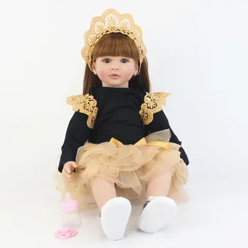 Posebna Ponudba 60 cm Prerojeni Malčka Lutka Igrača Za Dekle Silikonski Vinil Okončin Princesa Dojenčki Živ Bebe Otrok Darilo za Rojstni dan
