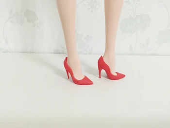 Rdeča Visoke pete, čevlji za vašo zbirko barbie 1:6 Lutka Moda Srčkan BBI00570