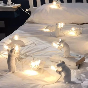 SELETTI Nordijska sodobne smolo miško spalnica namizne svetilke otroški sobi srčkan dekoracijo namizna svetilka LED EU Ameriški plug