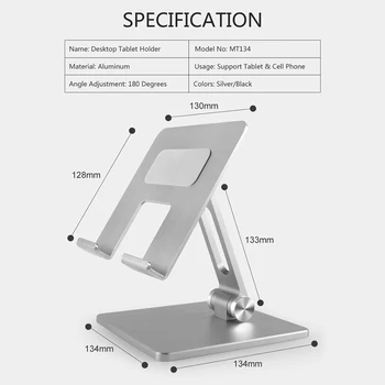 Tablični Aluminijasto Stojalo Nastavljivo Stojalo Namizno Zložljivi Nosilec Za iPad Dock Pro Za 12,9 11 10.2 Zraka Mini 2020 Samsung Xiaomi Huawei