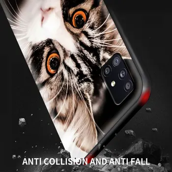 Telefon Primeru Za Samsung Galaxy A51 A71 A21S M31 M30s A31 A41 A11 A01 M51 Črno Mehko Mobilne Kritje Sac Luštna Mačka