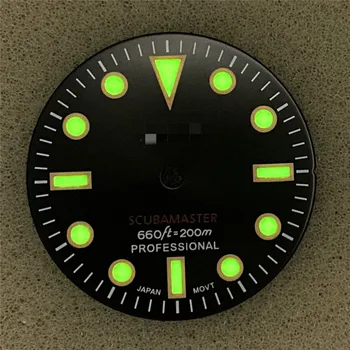 Za SKX007 NH35/4R36 Watch Gibanja Sprememba Komplet 28 MM, Zelena Svetleča Watch Izbiranje Zamenjava Koledarja Ni Izbiranje